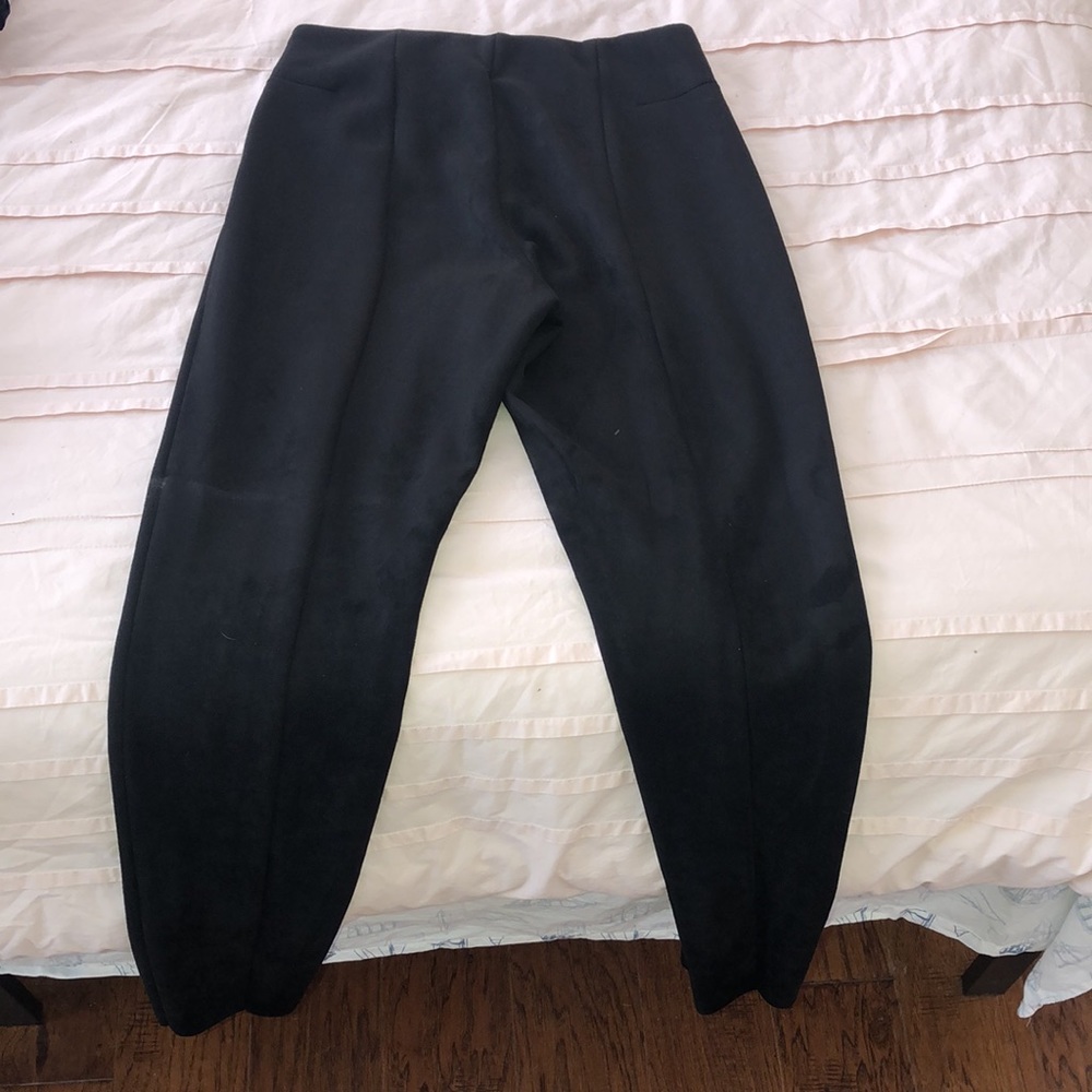 Zara Basic Black Suede Like Legging- Size Medium - image 4
